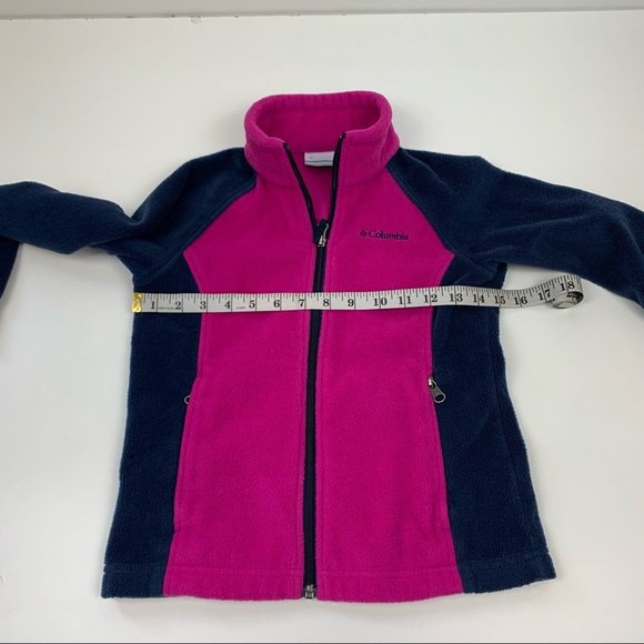 Columbia Girls Benton Springs Fleece Jacket Colorblock Blue Purple Size Small - Picture 7 of 9